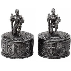 Caskets with knights on lids 2-pack