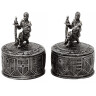 Caskets with knights on lids 2-pack