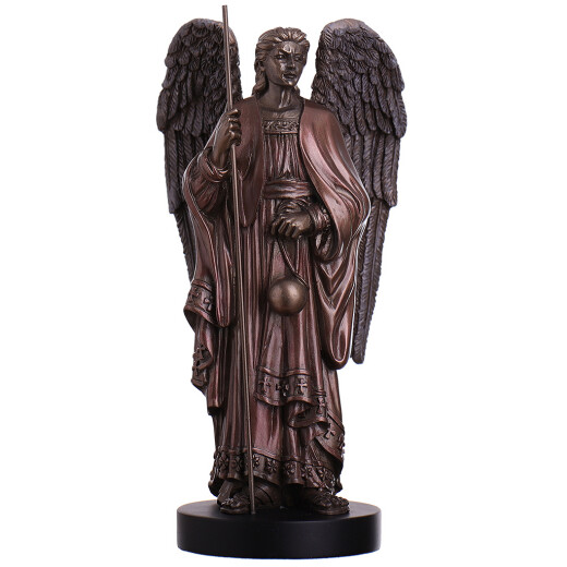 Angel figure Archangel Raphael with staff 21cm