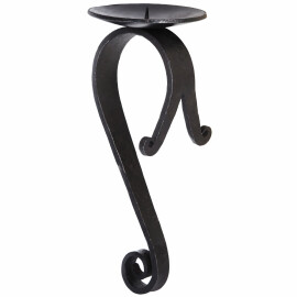 Hand-forged wall mounted steel candle holder