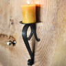 Hand-forged wall mounted steel candle holder