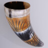 Coloured Carved Drinking Horn 27-33cm