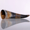 Coloured Carved Drinking Horn 27-33cm