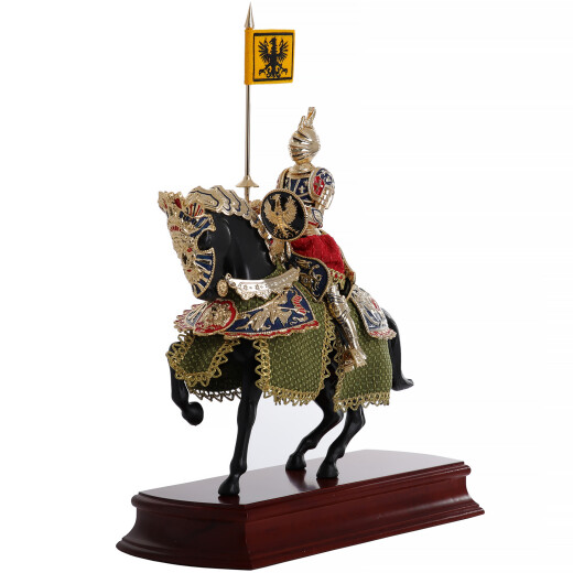 Deutscher Ritter in Rüstung auf Pferd Figur