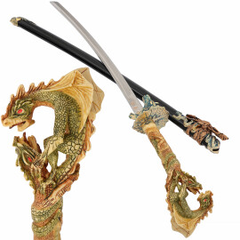 Katana with Dragons, with black lacquered scabbard