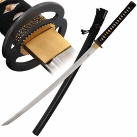 Prestige Katana with tempered high carbon steel blade in wooden box
