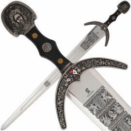 Marco Polo sword, patinated old silver finish