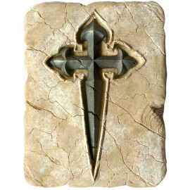 Historický svatojakubský kříž z kamene 20x15cm