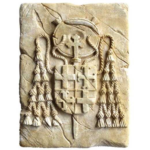 Cardinal Coat of Arms made of stone 20x15cm