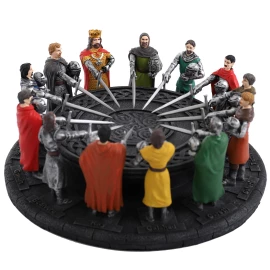 King Arthur's Round table with 12 knights, sculpture 29x12cm