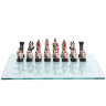 Šachové figurky Křižáci se skleněnou šachovnicí