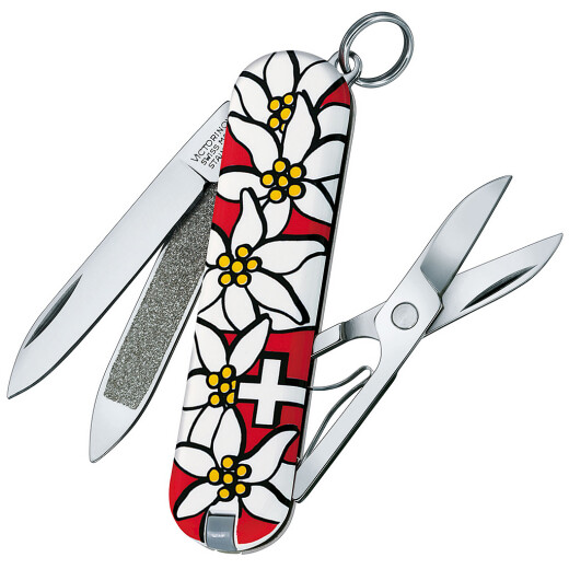 Malý švýcarský kapesní nůž Classic SD, Edelweiss