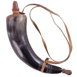 Simple Powder Horn with leather straps