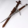 Renaissance dagger Sayer with flame blade and optional scabbard