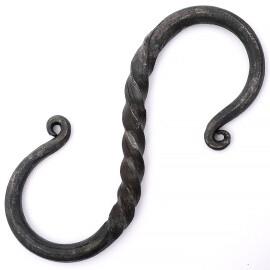 Double hook "S" made of twisted steel 10x4cm, 5Pcs