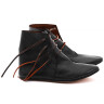 Medieval lace-up ankle boots made of black leather