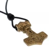 Mjöllni pendant, Thor's hammer on a leather strap