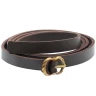 Brown belt with oval brass buckle 140cm