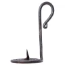 Hand-Forged Portable Candle Holder with Spiral Base and Pricket - Outlet