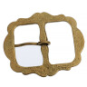 Double-loop rectangular buckle with moulded frame for sword hangers, mid 14 to early 17 cen