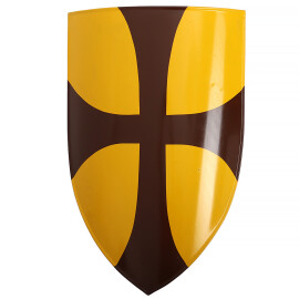 Štít s templářským křížem na žlutém pozadí 70x46cm
