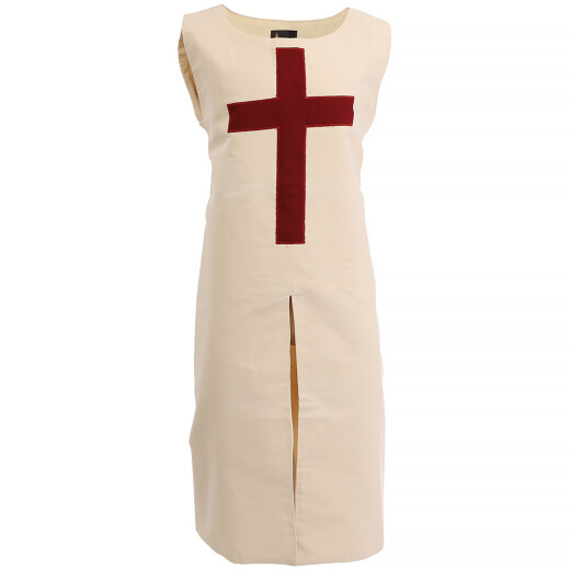 Crusader Tabard natural cotton with red cross