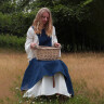Medieval Shift Dress Burglinde w. Trumpet Sleeves, natural-coloured