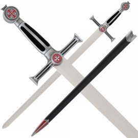 Templářský meč s rudým křížem