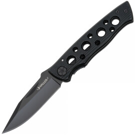 Black pocket knife with a nail handle