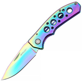 Rainbow colored pocket knife