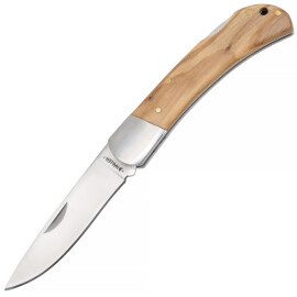 Pocket knife with olive wood handle as a promotional gift