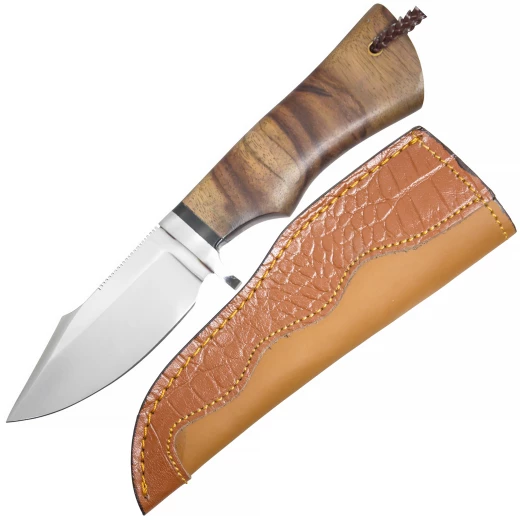 Outdoor knife with root wood handle