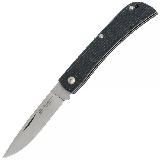Pocket knife with D2 steel blade and micarta handle by Maserin