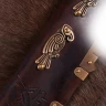 Long Seax, Viking Sax Knife, Bone Handle with Norse Ravens Hugin and Munin