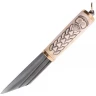 Small Viking Sax Knife with Bone-and-Brass Handle in Norse Style