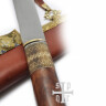 Birka Long Seax, Viking Sax Knife with Carbon Steel Blade and Wood-and-Bone Handle