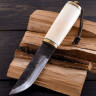 Viking Utility Knife with Bone Handle and Leather Sheath