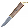 Vikinský nůž s rukojetí z ořešáku a koženým pouzdrem 21cm