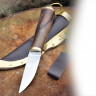 Vikinský nůž s rukojetí z ořešáku a koženým pouzdrem 21cm