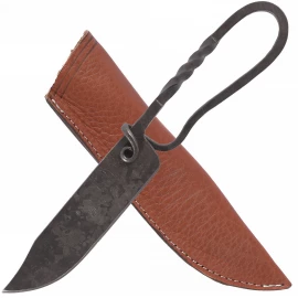 Hand-forged utility knife with leather sheath, approx. 23cm