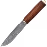Viking Knife with Damascus Steel Blade and Wooden Handle