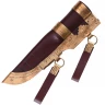 Vikingský nůž s damaškovou čepelí a dřevěnou rukojetí