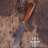 Vikingský nůž s damaškovou čepelí a dřevěnou rukojetí