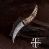 Viking Age Folding Knife with Damascus Steel Blade and Bone Handle