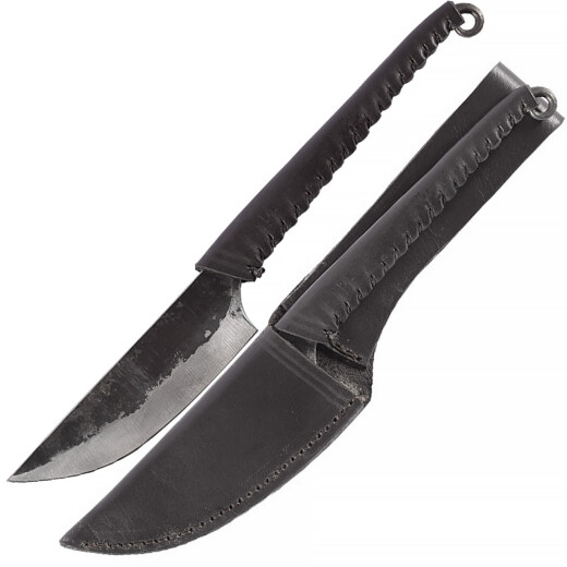 Kovaný nůž 21cm s rukojetí obalenou kůží