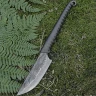 Hand-forged knife with wrapped leather handle, 21cm