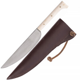Messer mit brauner Lederscheide, ca. 23cm