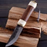 Utility Knife with Bone/Wood Handle and Leather Sheath