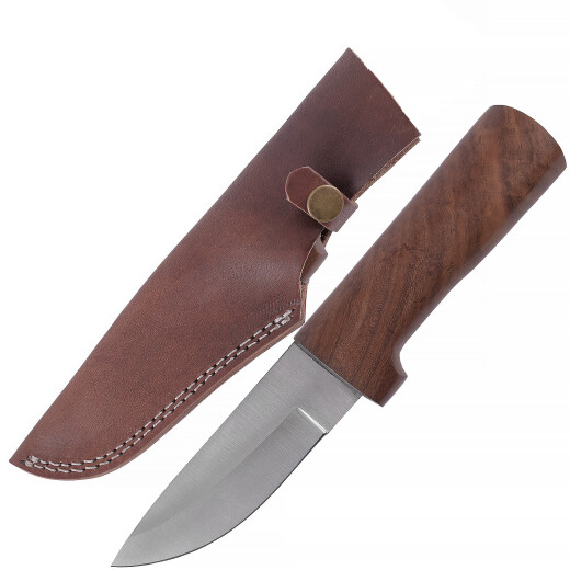 Integrální nůž s dřevěnou rukojetí včetně koženého pouzdra