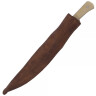 Kitchen knife with handle from bone, 18cm incl. sheath